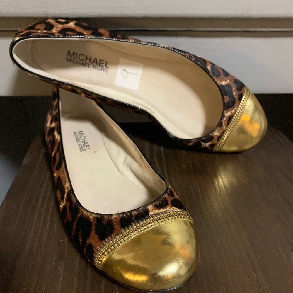 MK calf hair Leo flats